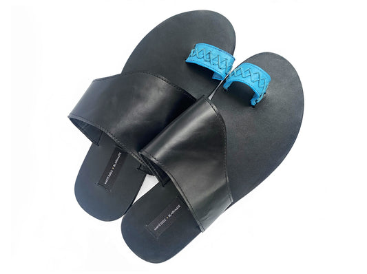 MARTÉ EGELE X BLARKMATE MENS MIXED LEATHER SLIP ON SANDALS *SAMPLE*