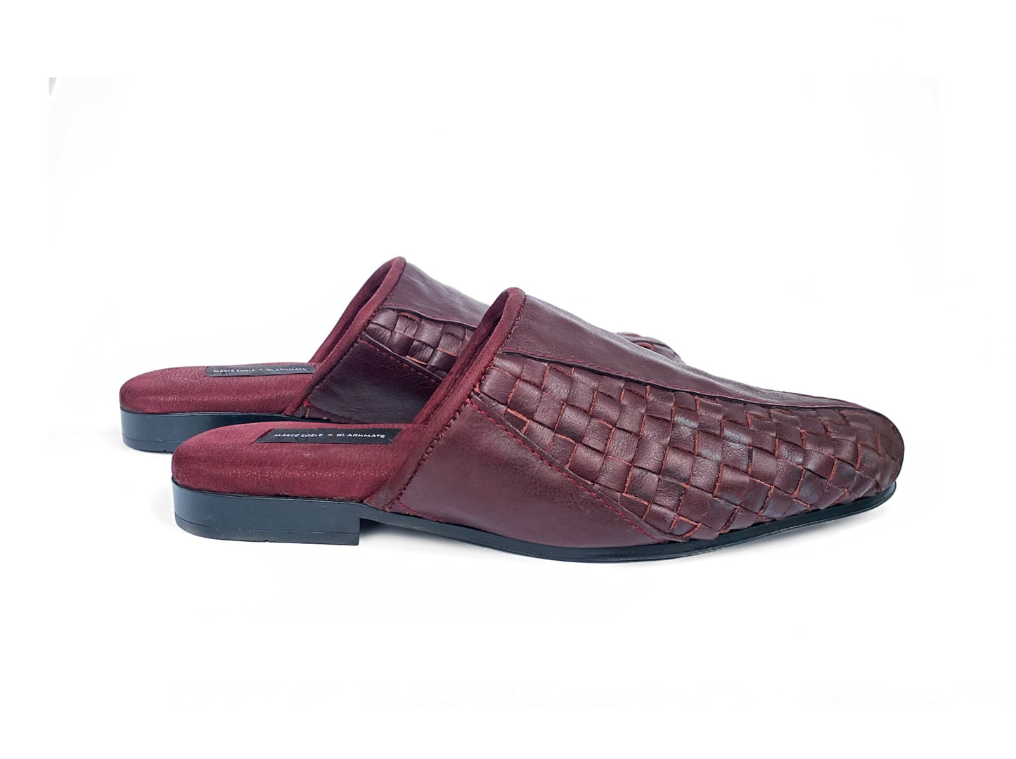 MARTÉ EGELE X BLARKMATE MENS MAROON LEATHER MULE