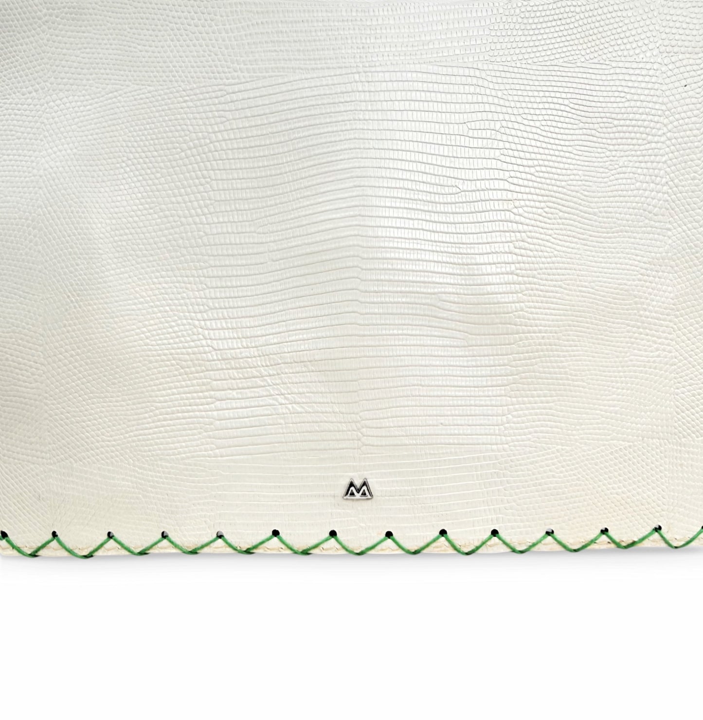 Cream and Green Flat Travel Clutch