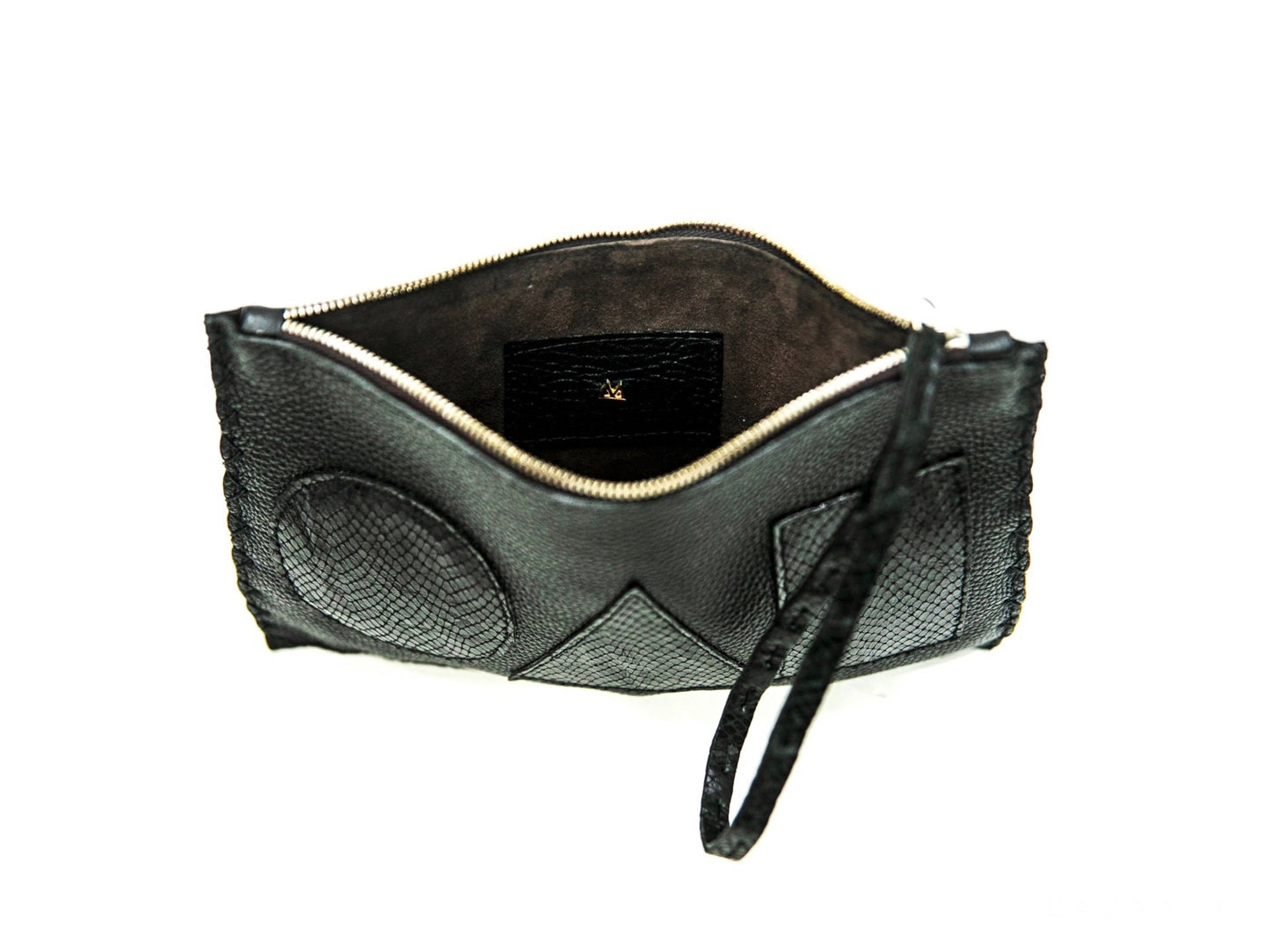 BLACK GEO FLAT POUCH