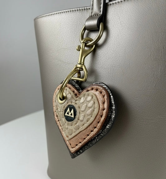 Trio Heart Key Charm