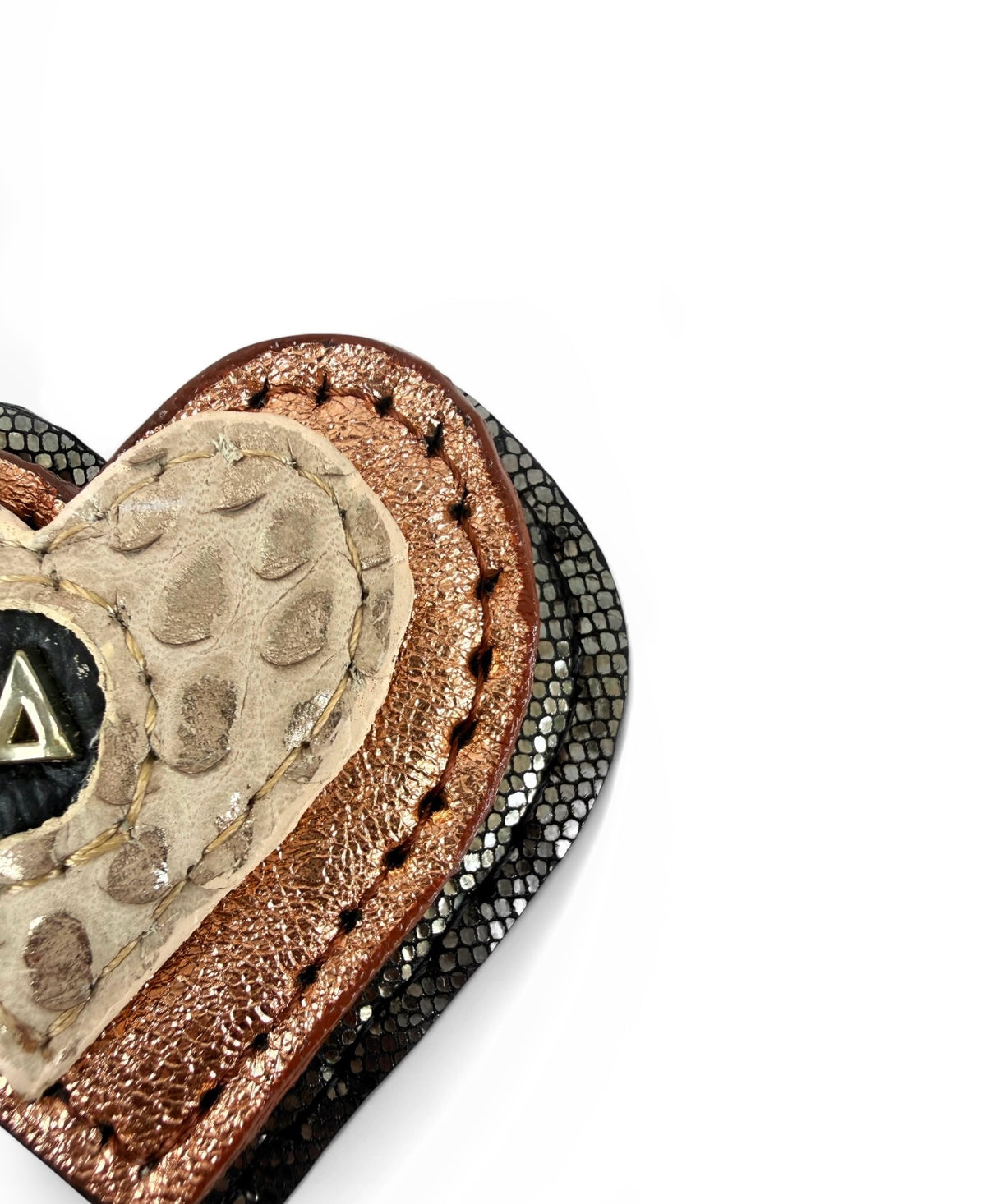 Trio Heart Key Charm