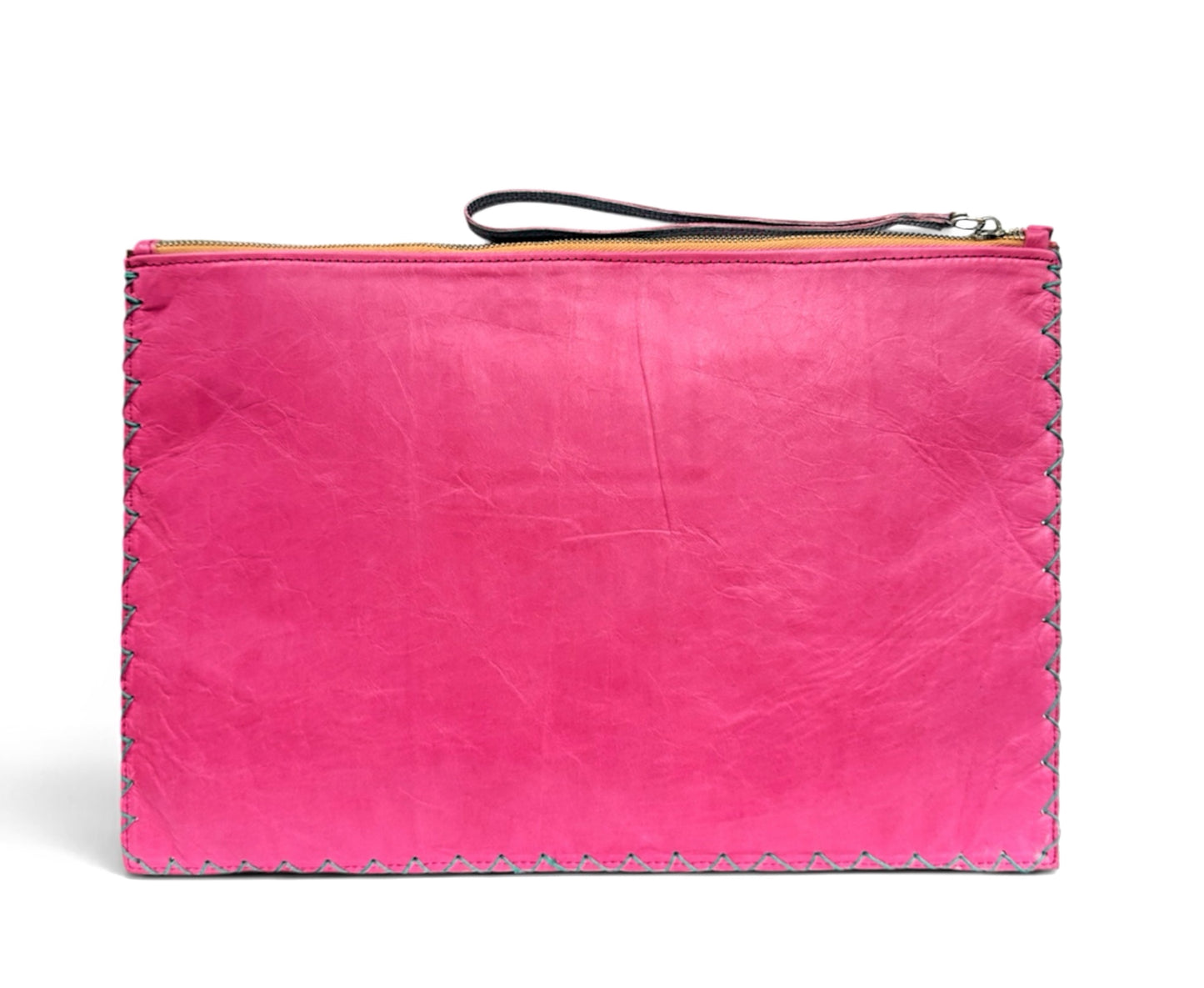 Pink and Emerald Flat Travel Clutch