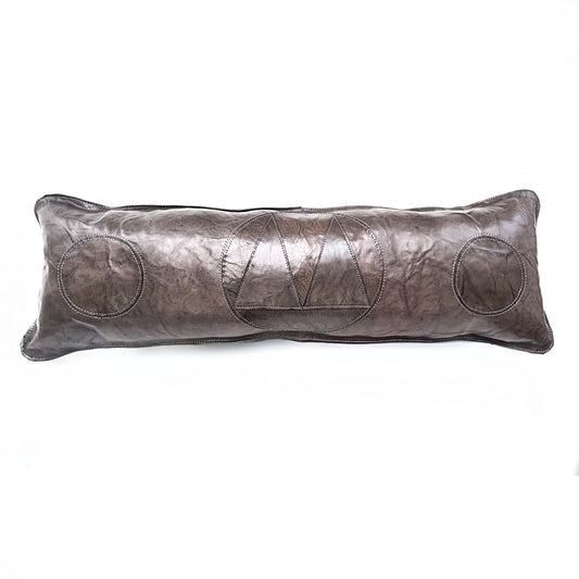 Crinkled Grey Long Accent Pillow