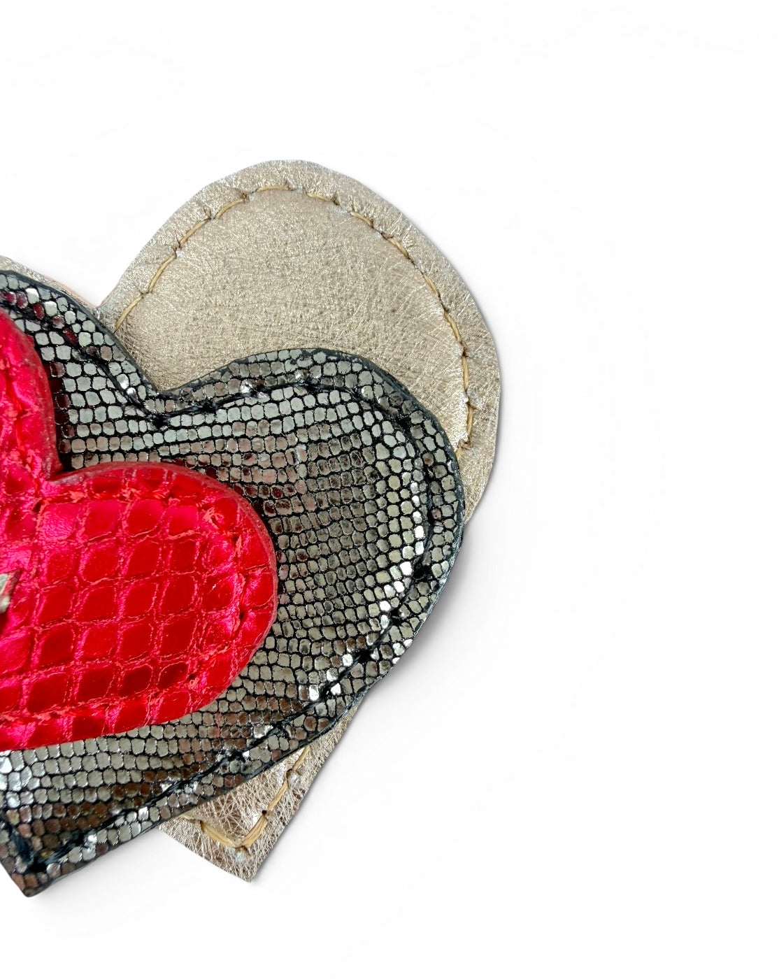 Trio Heart Key Charm