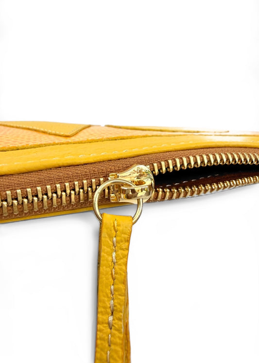 Yellow Geo Flat Pouch