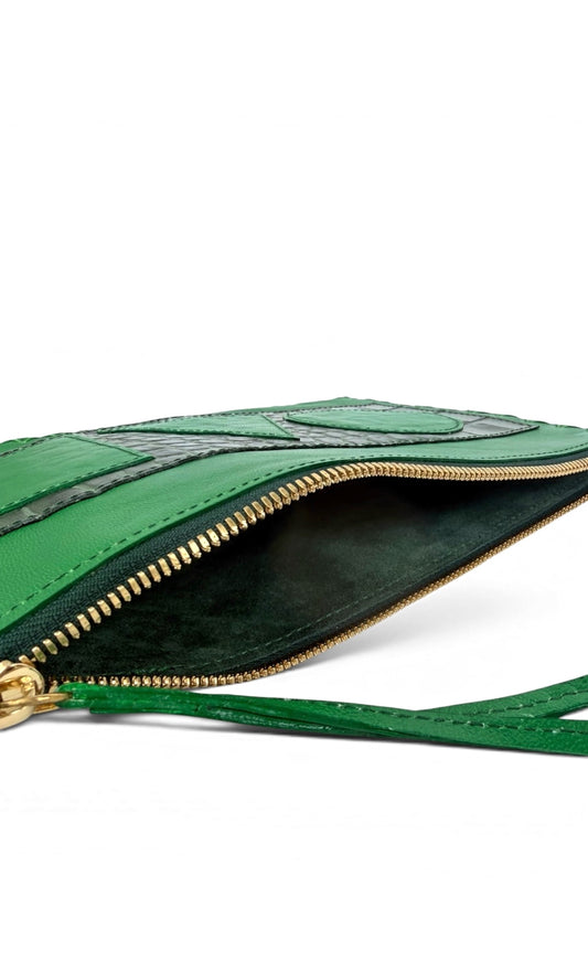 Green Geo Flat Pouch