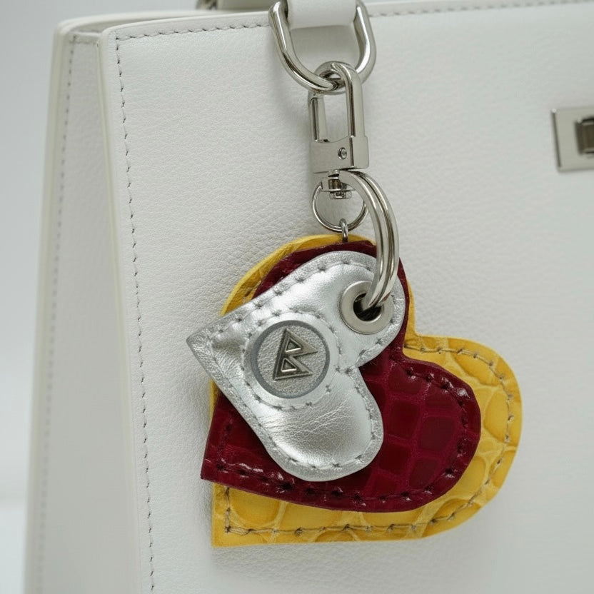 Trio Heart Key Charm