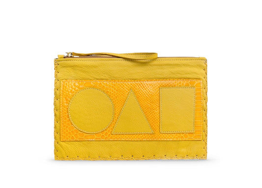 Yellow Geo Flat Pouch