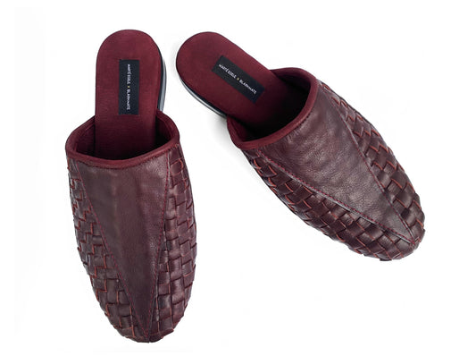 MARTÉ EGELE X BLARKMATE MENS MAROON LEATHER MULE