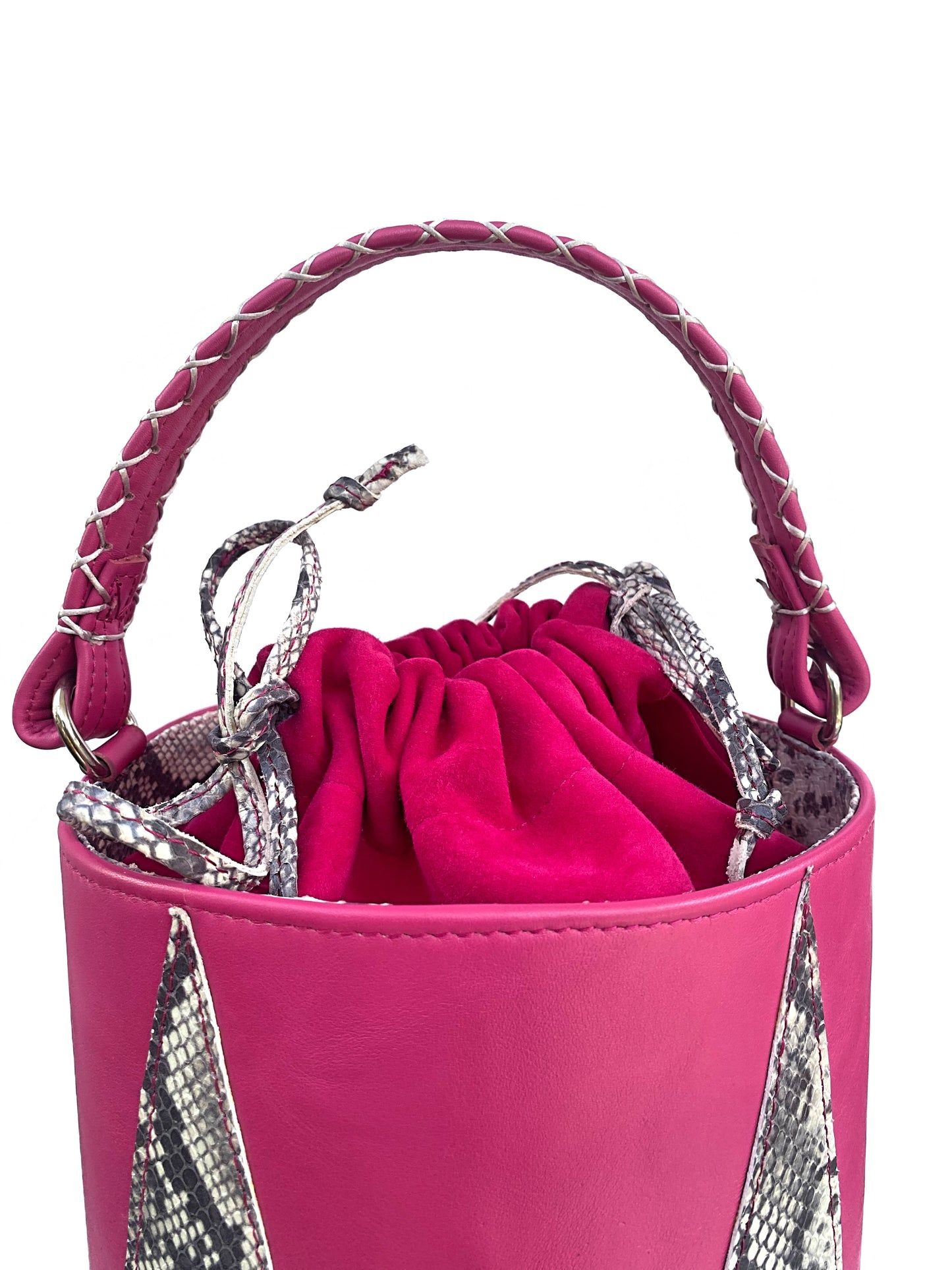 PINK LEELY MIDI BUCKET BAG