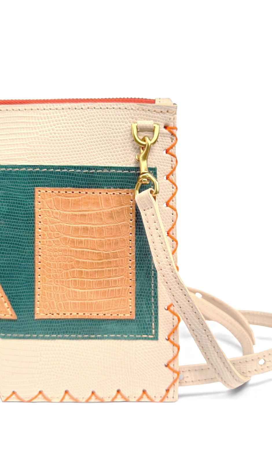 Cream Sunset Geo Flat Crossbody Pouch