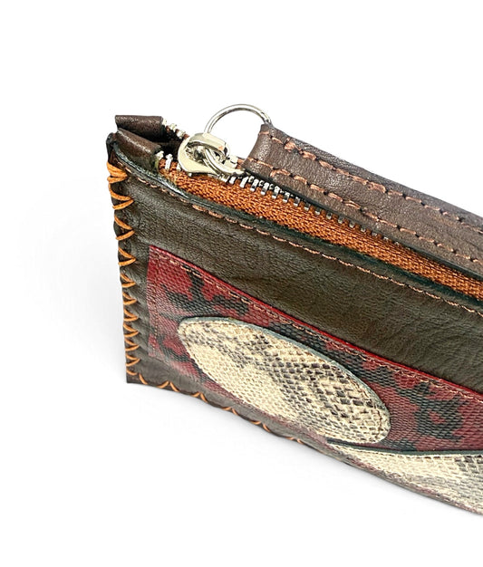 Crimson Safari Geo Flat Crossbody Pouch