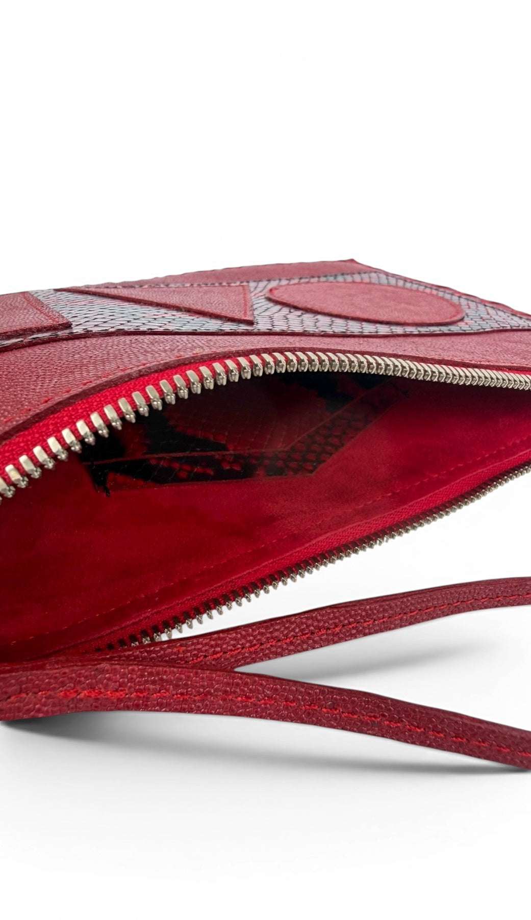 Red Geo Flat Pouch
