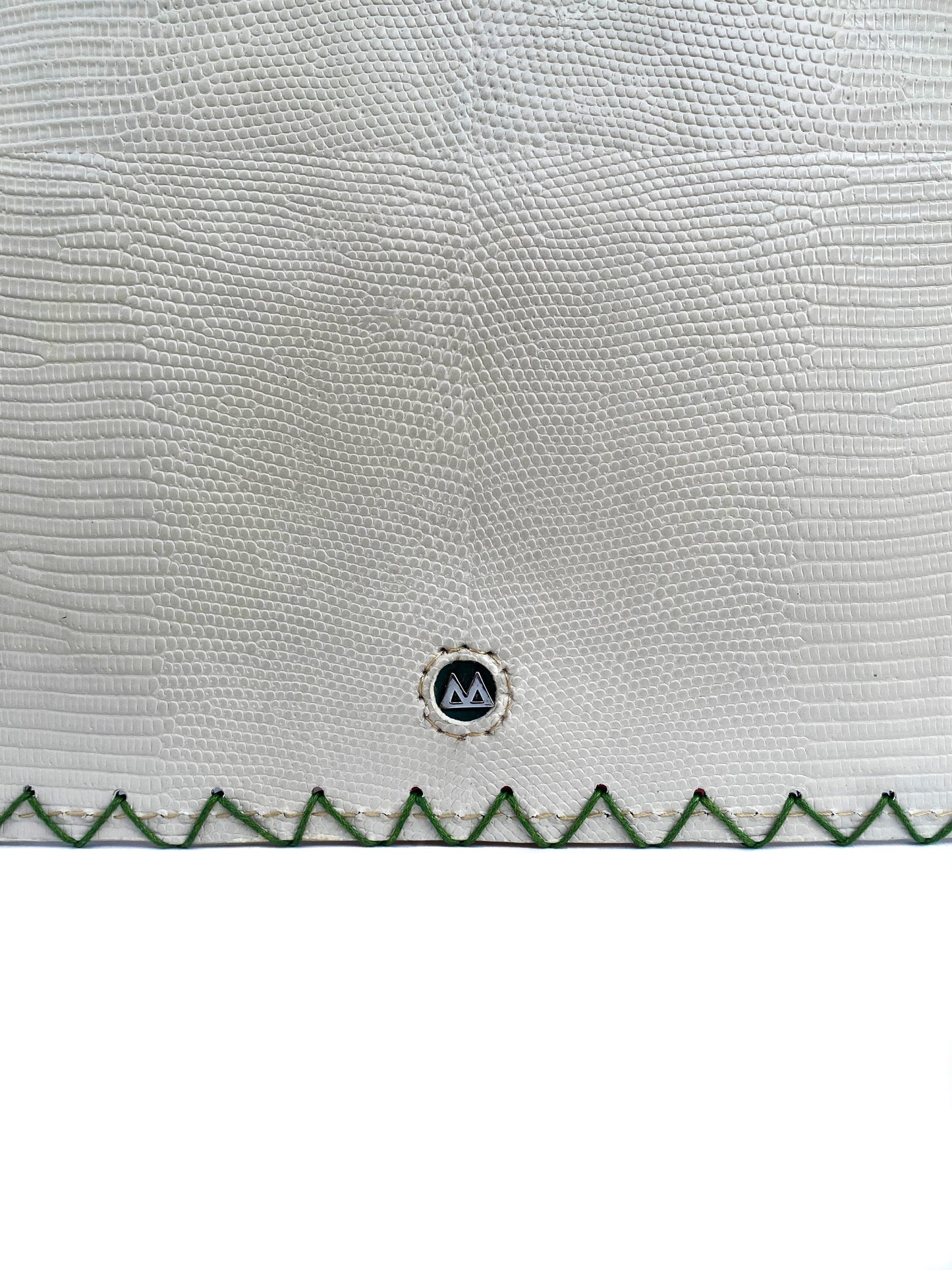 CREAM & GREEN GEO FLAT POUCH