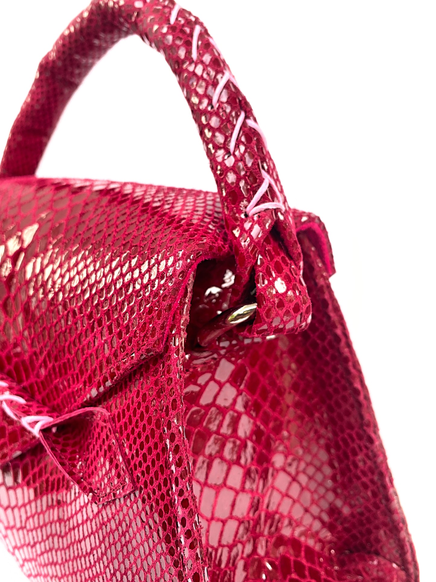 FUSHIA PINK SNAKESKIN ESE MINI