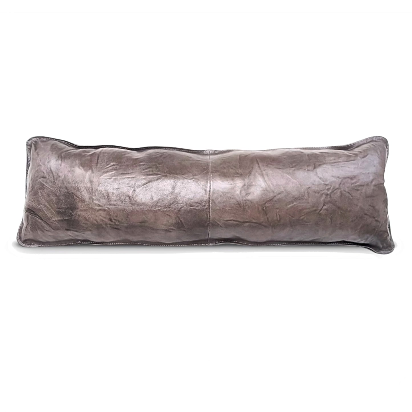 Crinkled Grey Long Accent Pillow