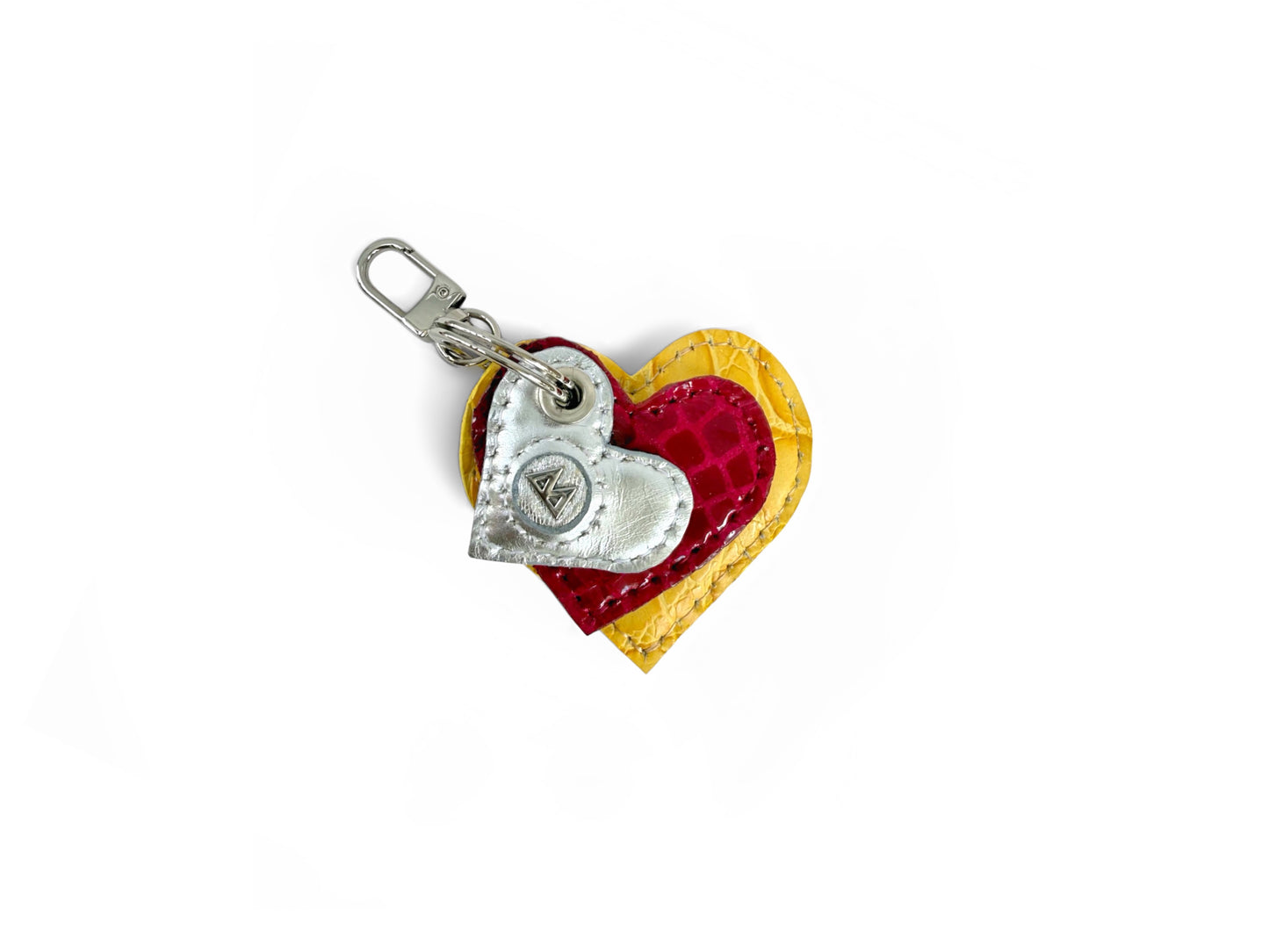 Trio Heart Key Charm