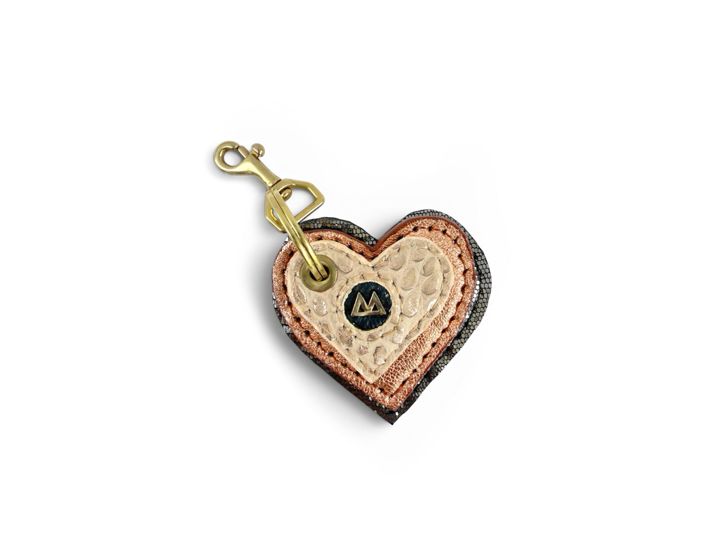 Trio Heart Key Charm