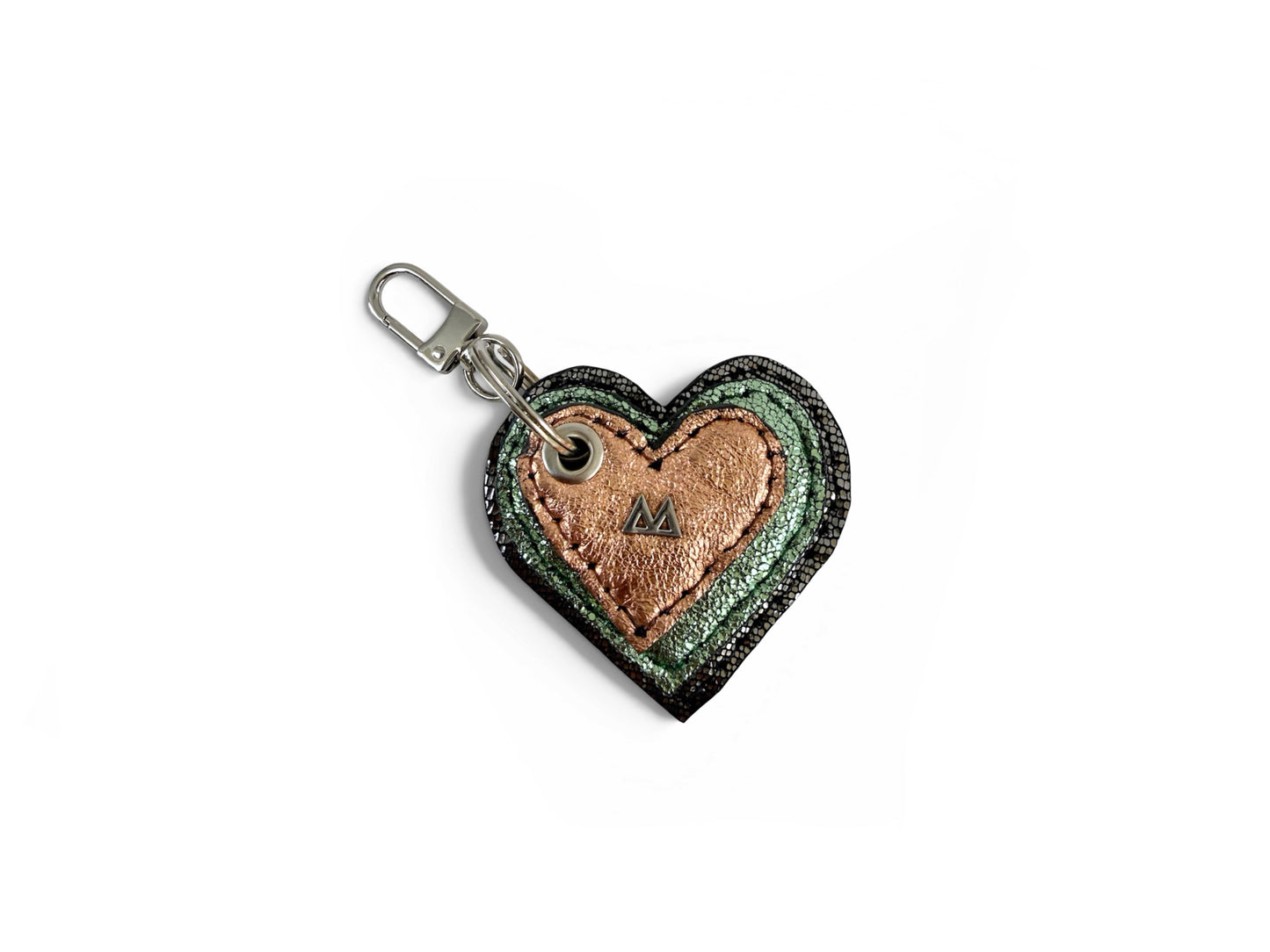Trio Heart Key Charm