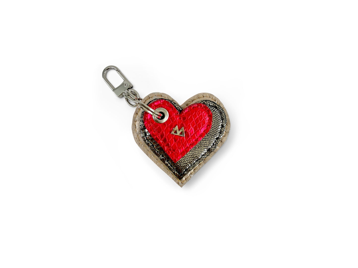 Trio Heart Key Charm