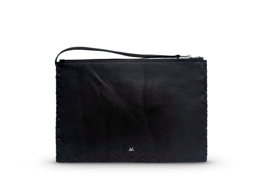 Black Geo Flat Pouch
