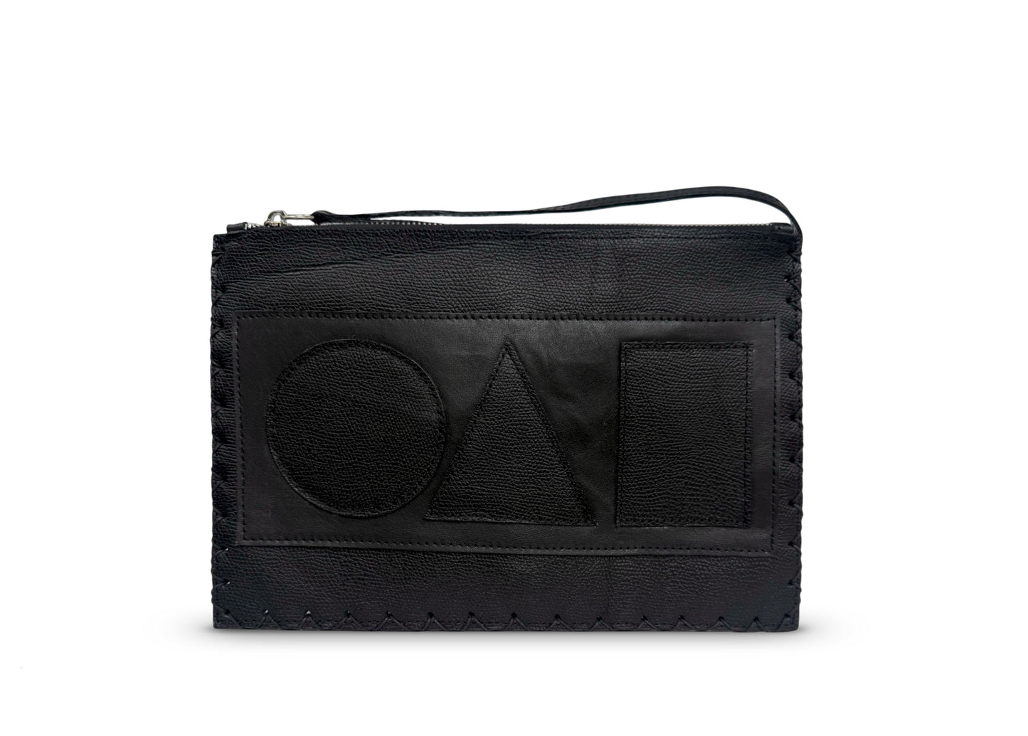 Black Geo Flat Pouch