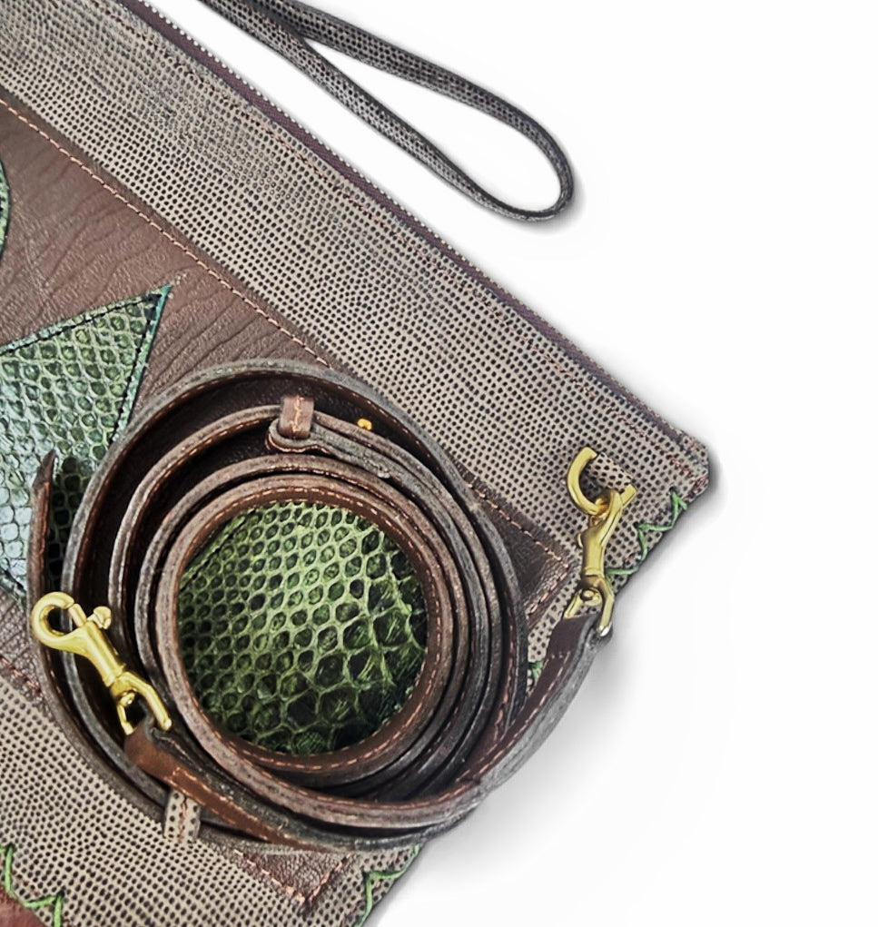 Earthy Geo Flat Crossbody Pouch