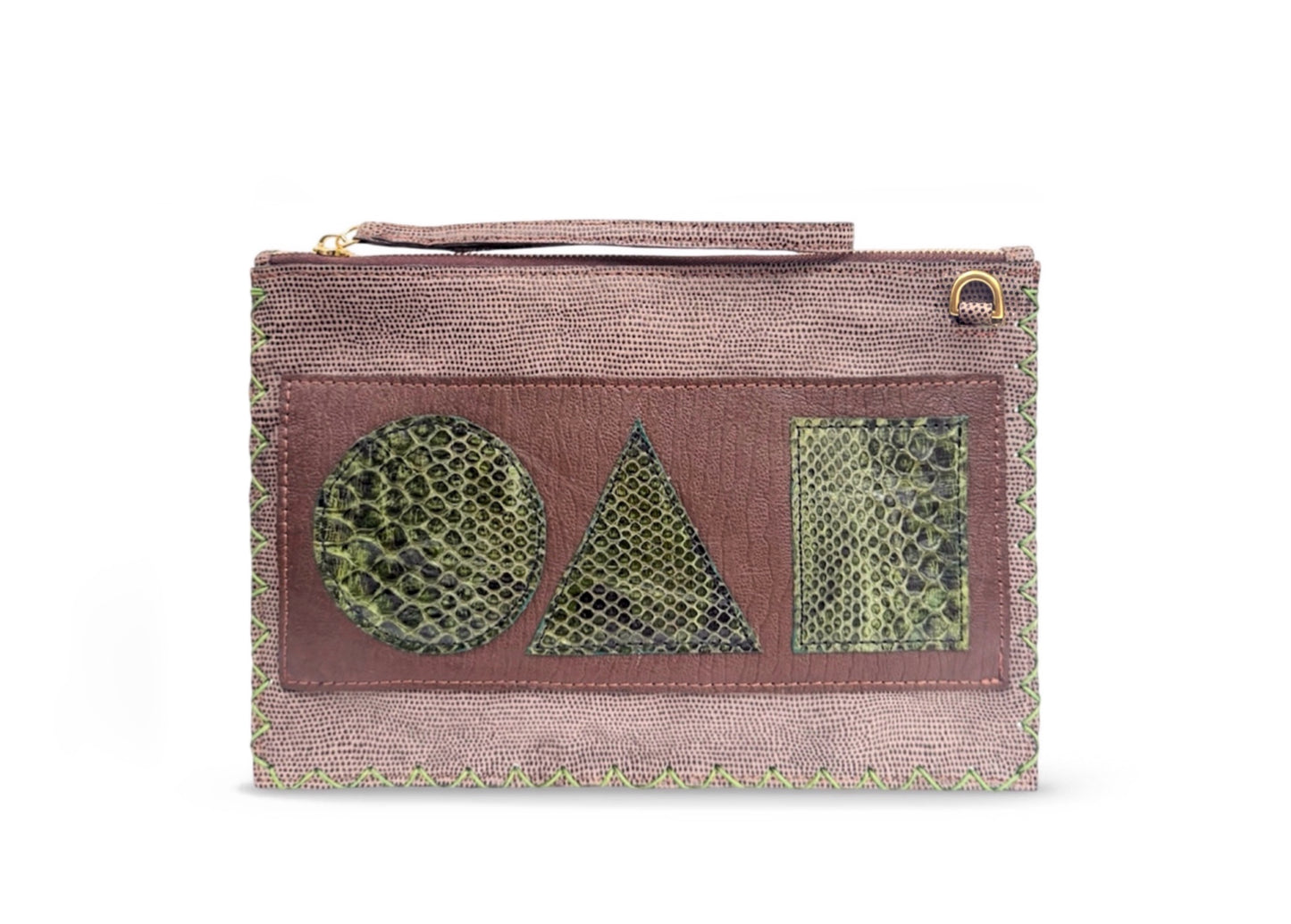 Earthy Geo Flat Crossbody Pouch