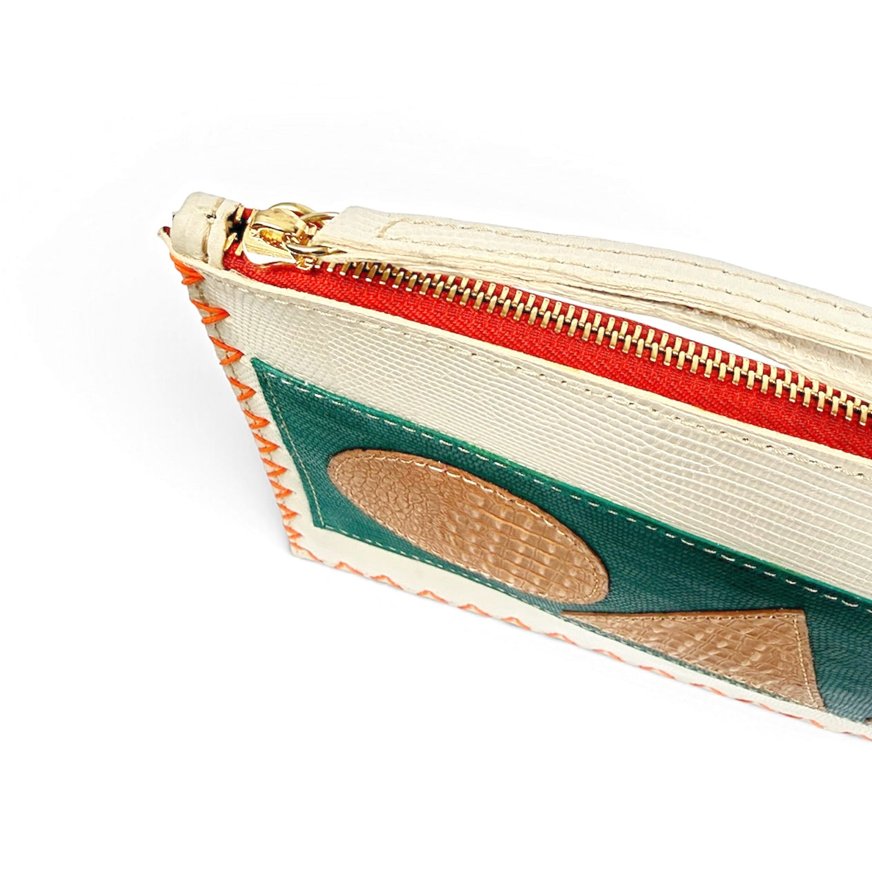 Cream Sunset Geo Flat Crossbody Pouch