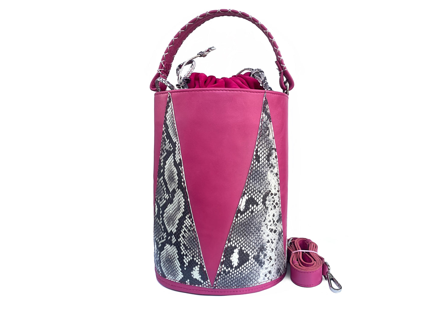 PINK LEELY MIDI BUCKET BAG