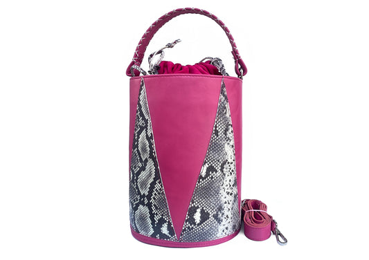 PINK LEELY MIDI BUCKET BAG